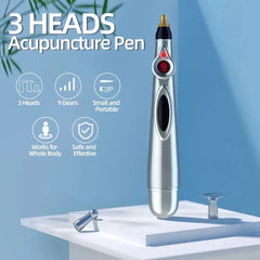 Smart Massager Pen, Acupuncture Pulse Meridian Massage Pen, Trigger Point Massager, Pain Relief Therapy Back Neck Face Beauty Roller, 3 Heads Meridian Pen, Electro Acupuncture Muscle Device