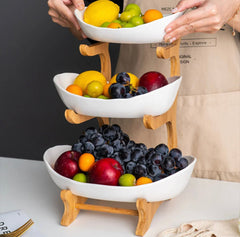 Three Layer European Style Fruit Tray, Creative Colorful Glass Plate, Home Ocean Shell Fruit Plate