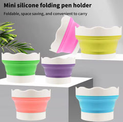 Silicone Brush Washing Bucket, Foldable Paint Brush Washer, Portable Art Brush Holder