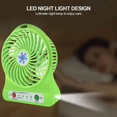 Mini Air Cooler Fan, USB Cooling Rechargeable Handheld Fan, Portable Outdoor LED Light Fan, Summer M Dormitory Desktop Fan,Multipurpose Mini Table Fan, Personal Cooling Fan with Night Light