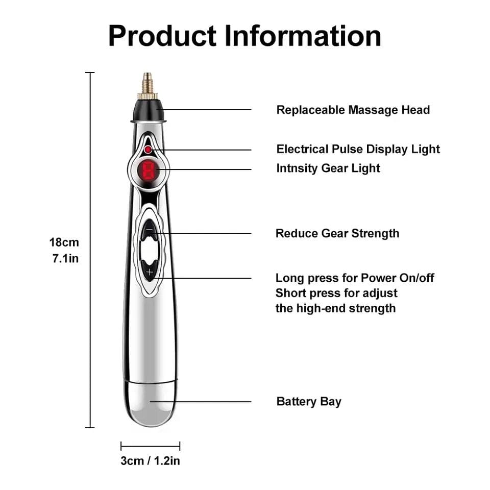Smart Massager Pen, Acupuncture Pulse Meridian Massage Pen, Trigger Point Massager, Pain Relief Therapy Back Neck Face Beauty Roller, 3 Heads Meridian Pen, Electro Acupuncture Muscle Device