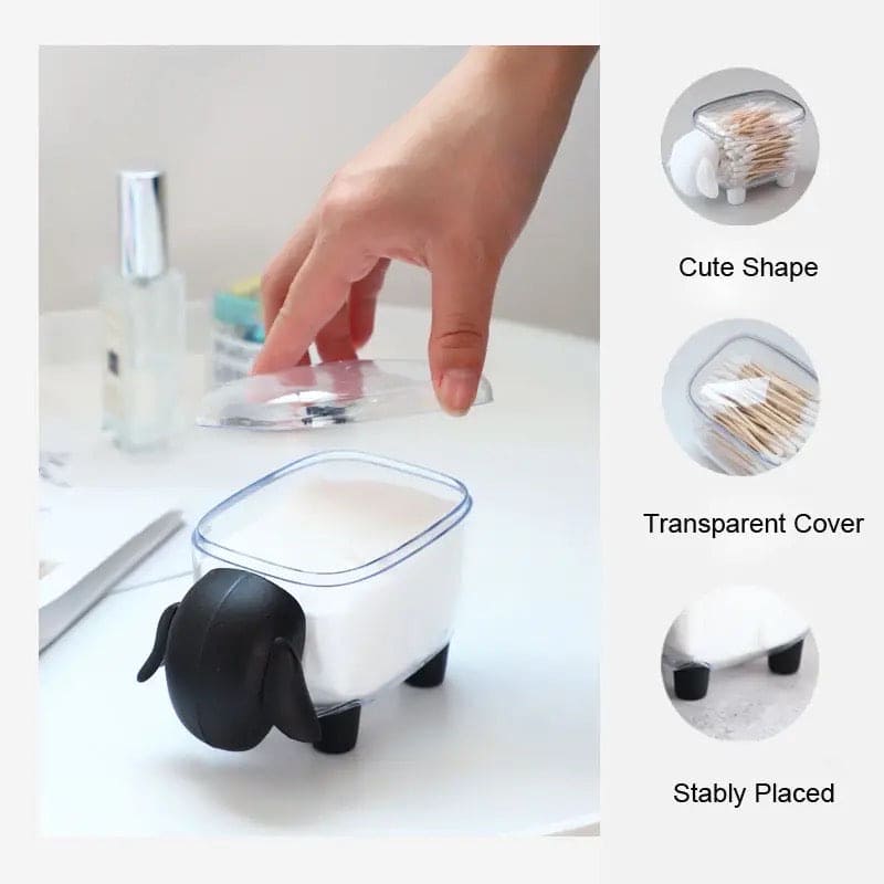 Acrylic Sheep Storage Box, Multifunctional Creative Storage Box, Dustproof Desktop Organizer, Cosmetic Cotton Storage Box, Cute Jewellery Organizer, Transparent Swab Storage Box, ABS Toothpick Organizer, Cotton Swabs Container