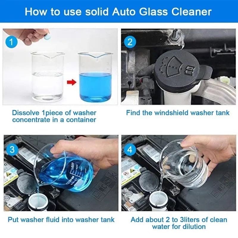 Set Of 12 Windshield Cleaning Tablet, Multifunctional Glass Cleaning Tabs, Home Toilet Cleaning Concentrated Tablets, Solid Effervescent Tablet, Auto Wiper Detergent Glass Cleaner, Multipurpose Washer Cleaner Tablet