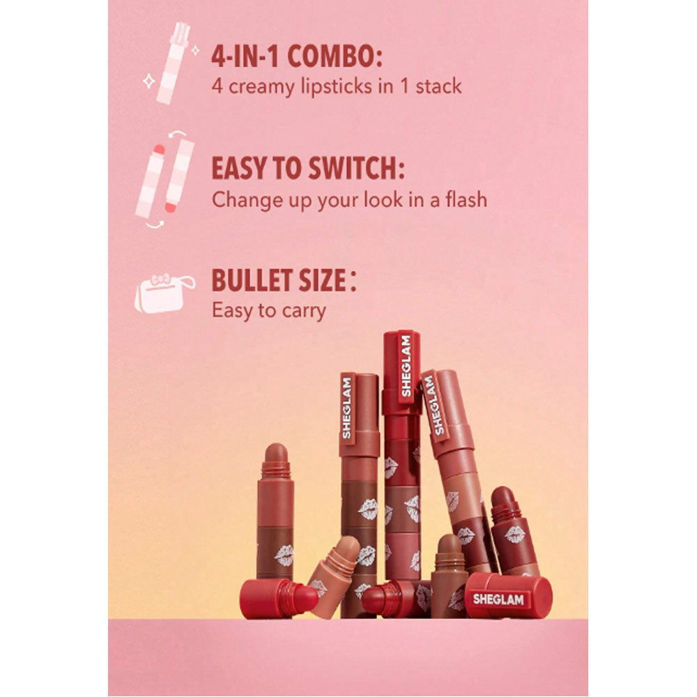 Shein - Sheglam Mega Lip Stacks Pink Petal Stack