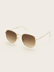 Shein - 1pc Women's Square Metal Decor Fashion Sunglasses