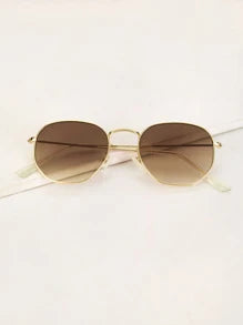 Shein - 1pc Women's Square Metal Decor Fashion Sunglasses