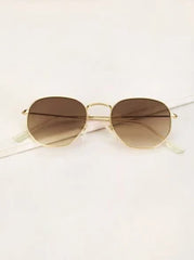 Shein - 1pc Women's Square Metal Decor Fashion Sunglasses
