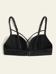 Shein - Criss-Cross Push-Up Bra With Underwire