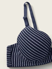 Shein - Striped Underwire Bra Set - 2 Pieces