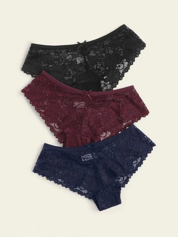 Shein - 3Pack Floral Lace Panty Set