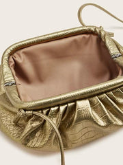 Shein- Croc Embossed Ruched Clutch Bag