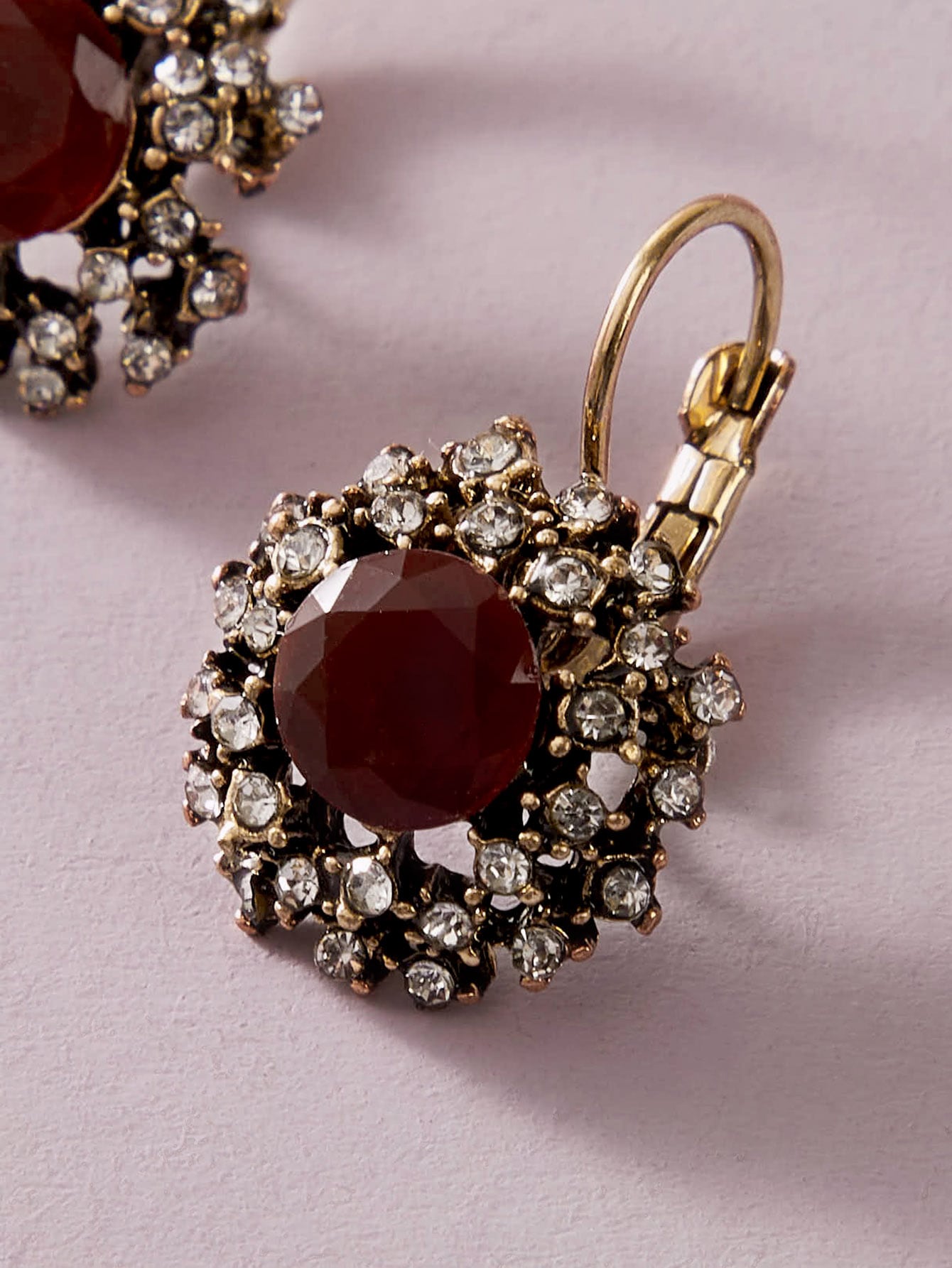 Shein - 1pair Rhinestone Decor Stud Earrings