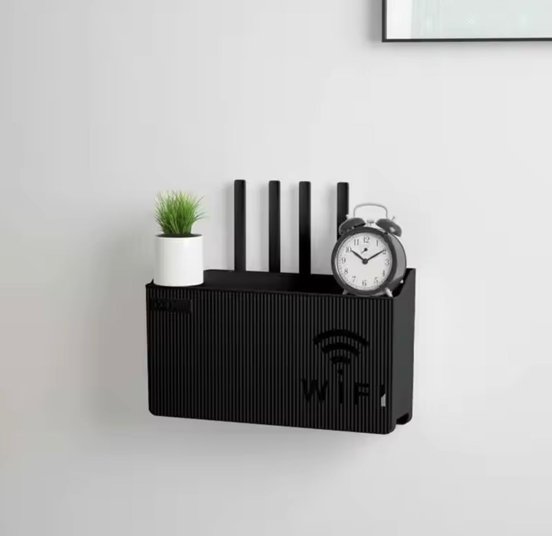 Wireless Wifi Router Shelf, Wall-mounted Cable Power Bracket Organizer, Router Wall Hanging  Rack,  Game Console Box, Self Adhesive Storage Rack, ABS Cable Organizer Box, Socket Power Cord Storage Shelf, Home Office Wall Organizer Management