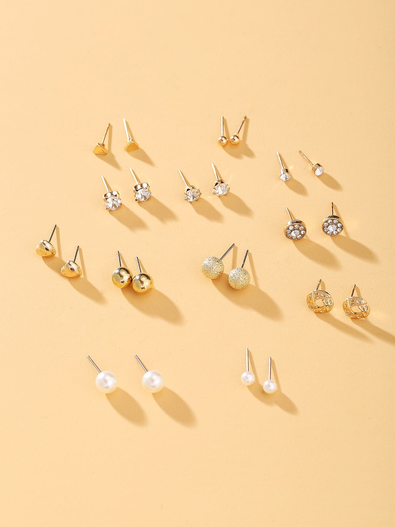 Shein - 12pairs Heart Shaped Stud Earrings