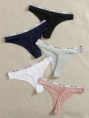 Shein - 5-Piece Stripe Panty Panty Set