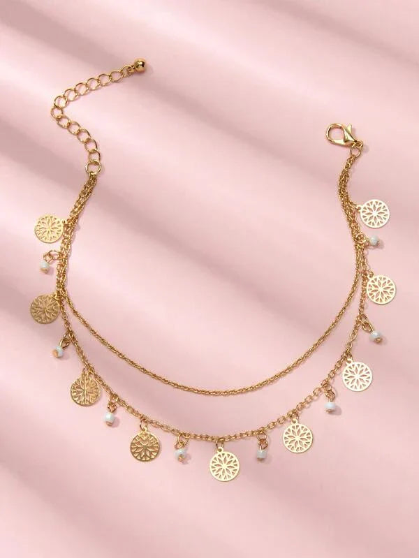 Shein - Round Layered Anklet