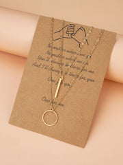 Shein- 2pcs Round Charm Necklace