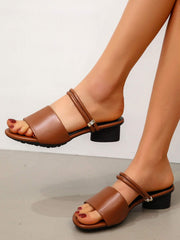 Shein- Minimalist Chunky Heeled Slingback Sandals-1
