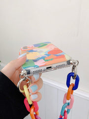 Shein - Graffiti Chain Hand Strap Phone Case