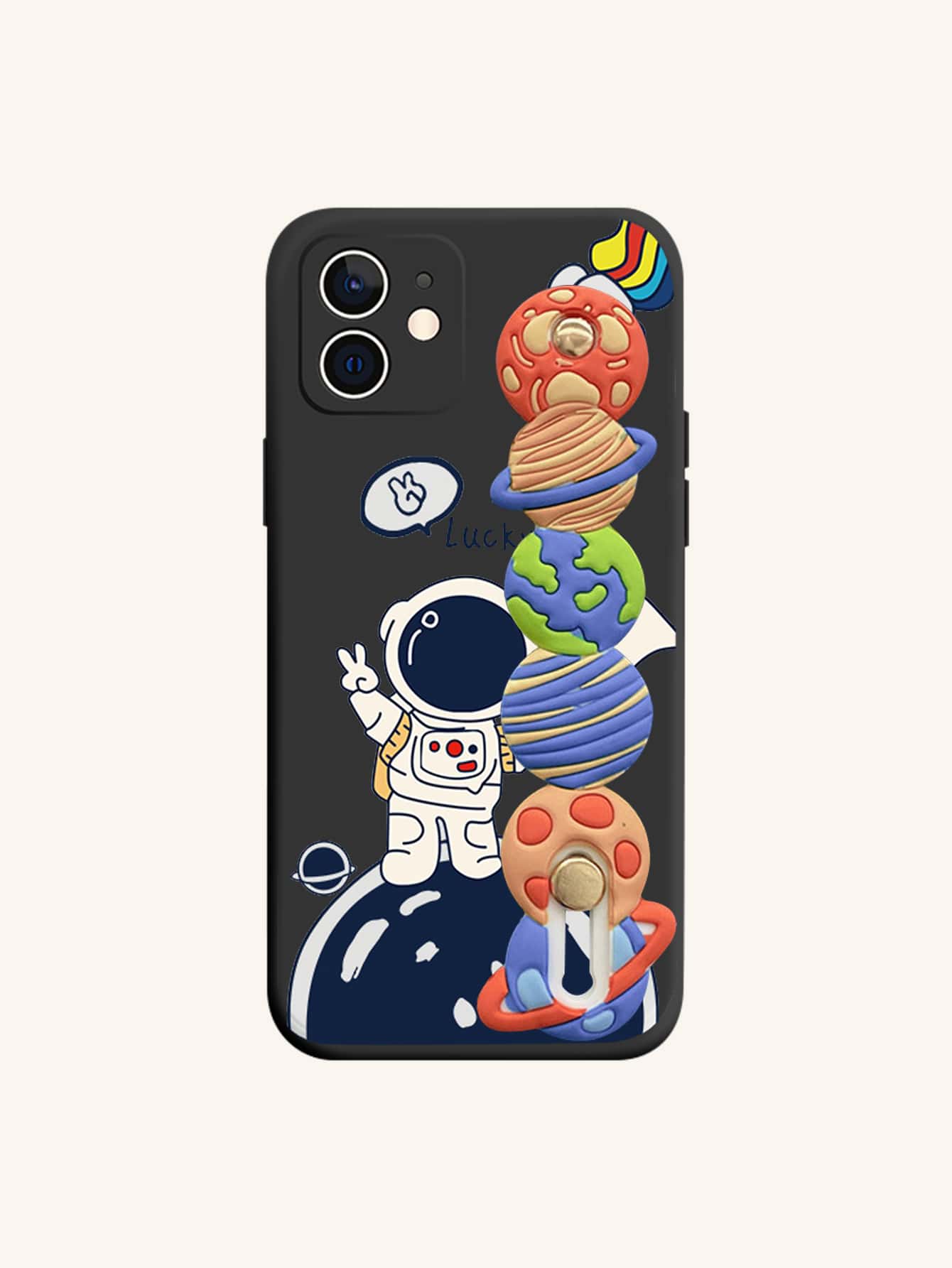 Shein - Solid Anti-Fall Phone Case With Wristband