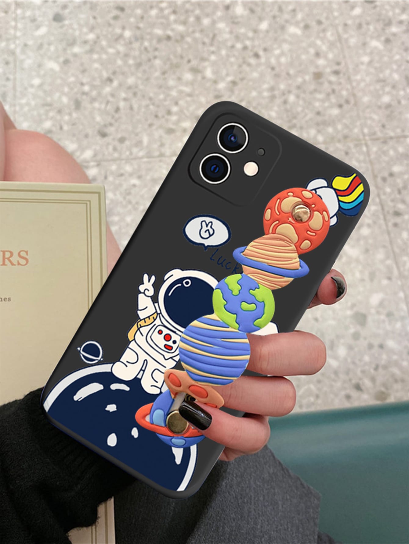 Shein - Solid Anti-Fall Phone Case With Wristband