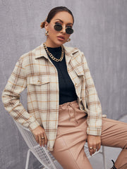 Shein- Plaid Button Front Coat
