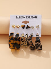 Shein - 6pairs Leopard Pattern Earrings