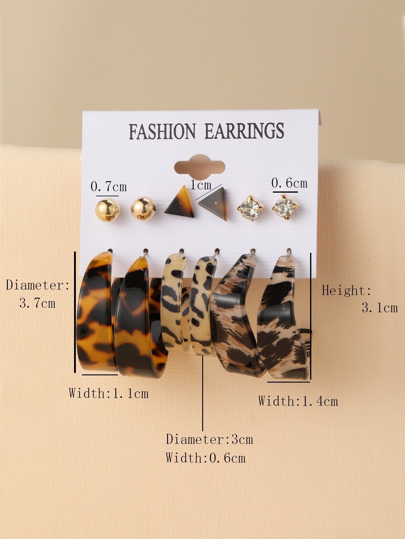 Shein - 6pairs Leopard Pattern Earrings