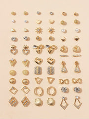 Shein 30pairs Heart & Bow Stud Earrings