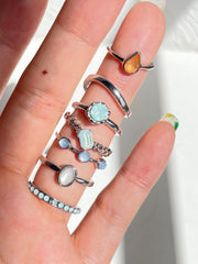 Shein - 7Pcs Rhinestone Decor Ring