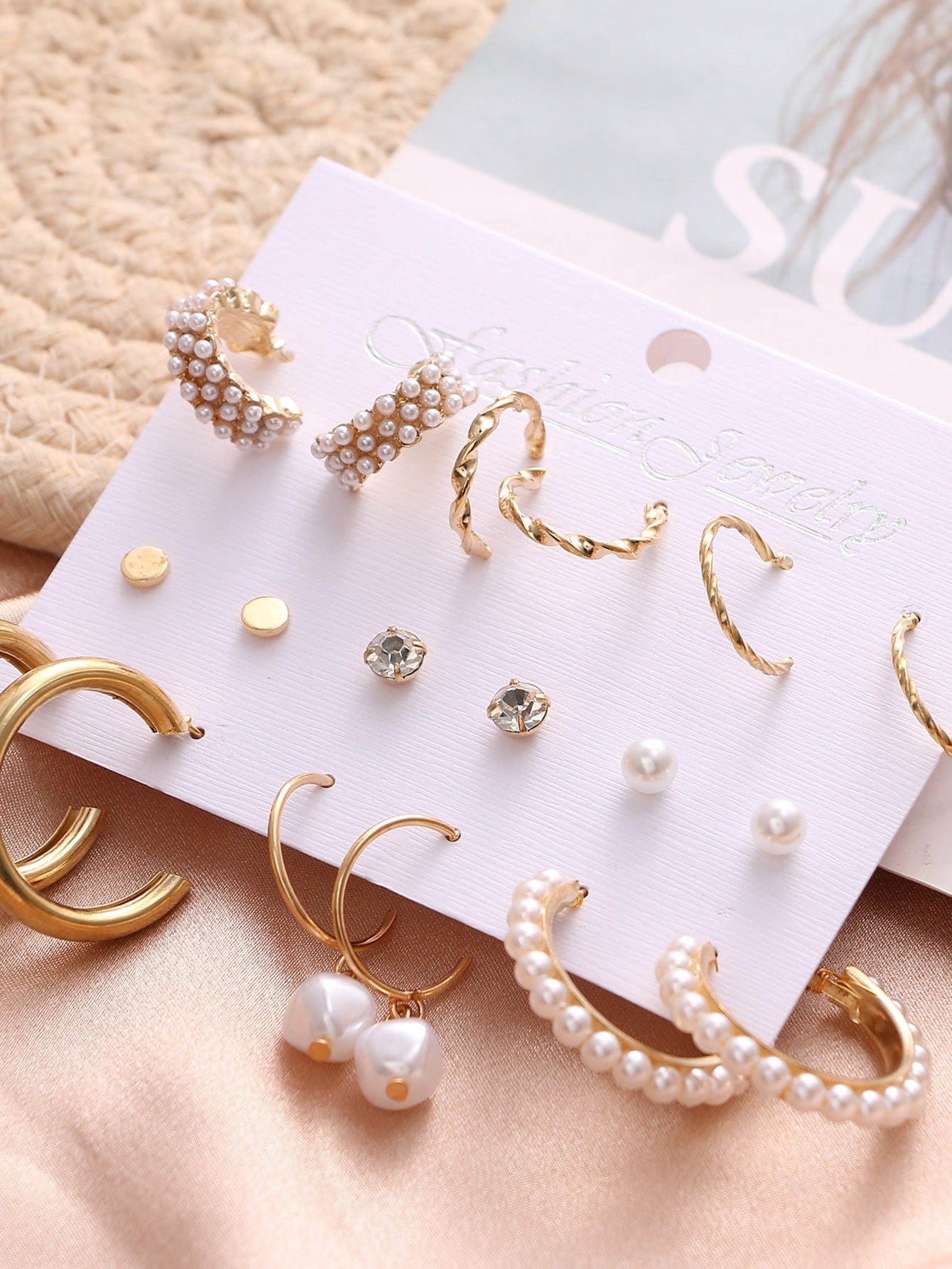 Shein - 18pairs Faux Pearl Decor Earrings