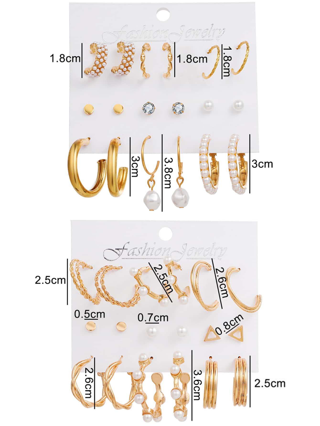 Shein - 18pairs Faux Pearl Decor Earrings