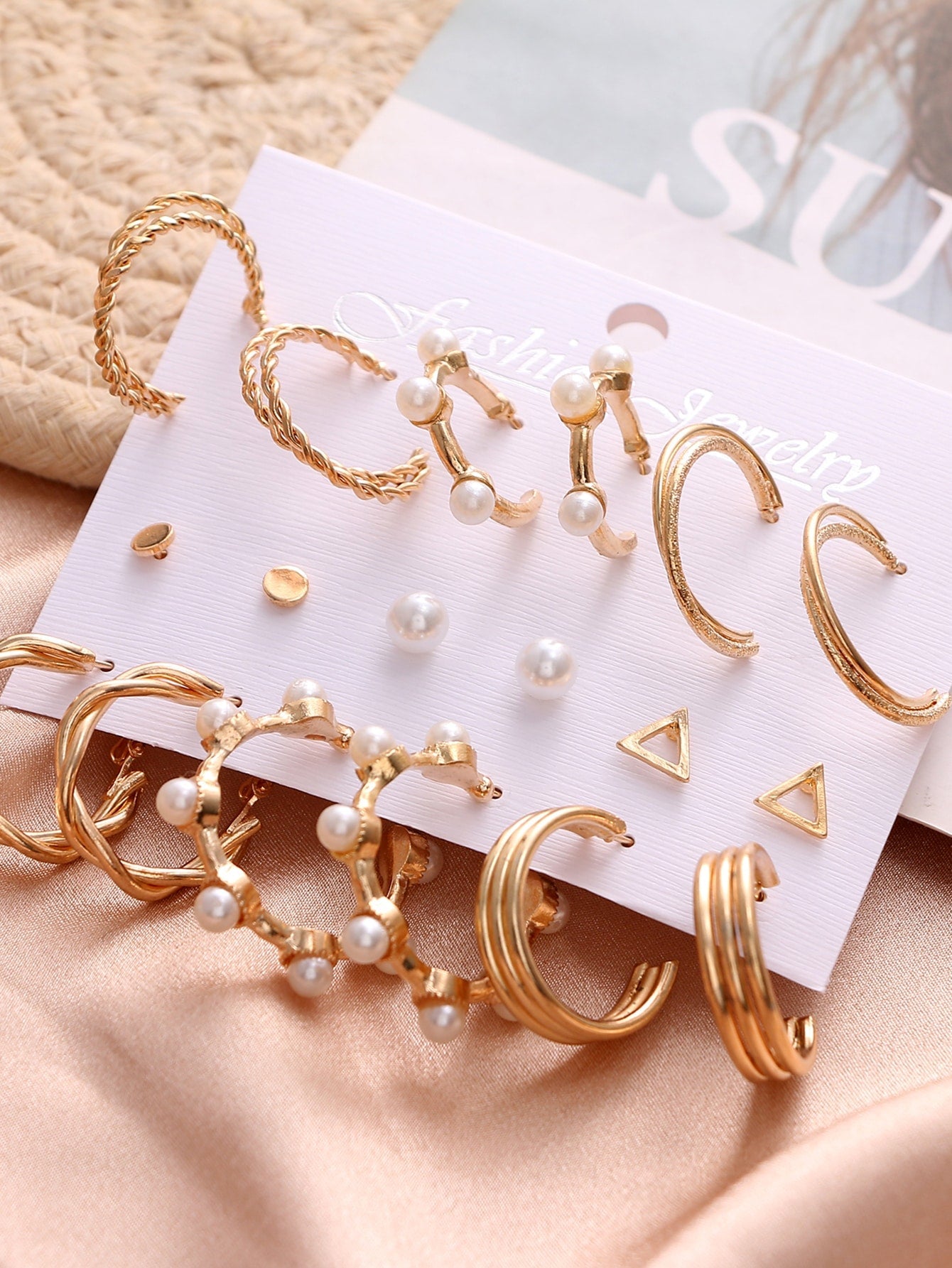 Shein - 18pairs Faux Pearl Decor Earrings