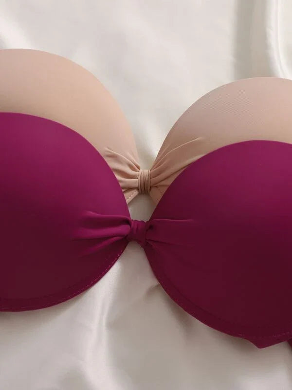 Shein - Plain Underwire Bra Set - 3 Pieces