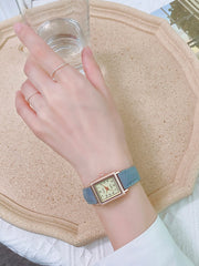 Shein - Rectangle Pointer Quartz Watch