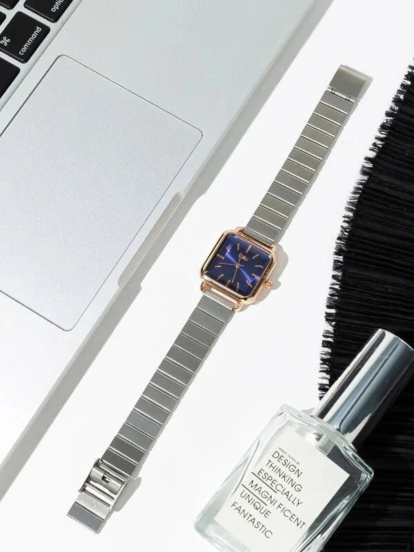 Shein - Square Pointer Quartz Watch