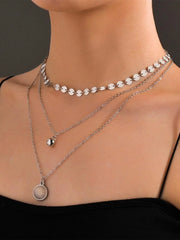 Shein - Round Charm Layered Necklace