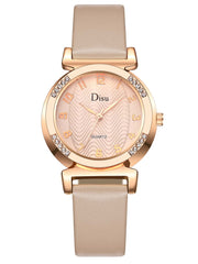 Shein - Rhinestone Decor Round Pointer Quartz Watch
