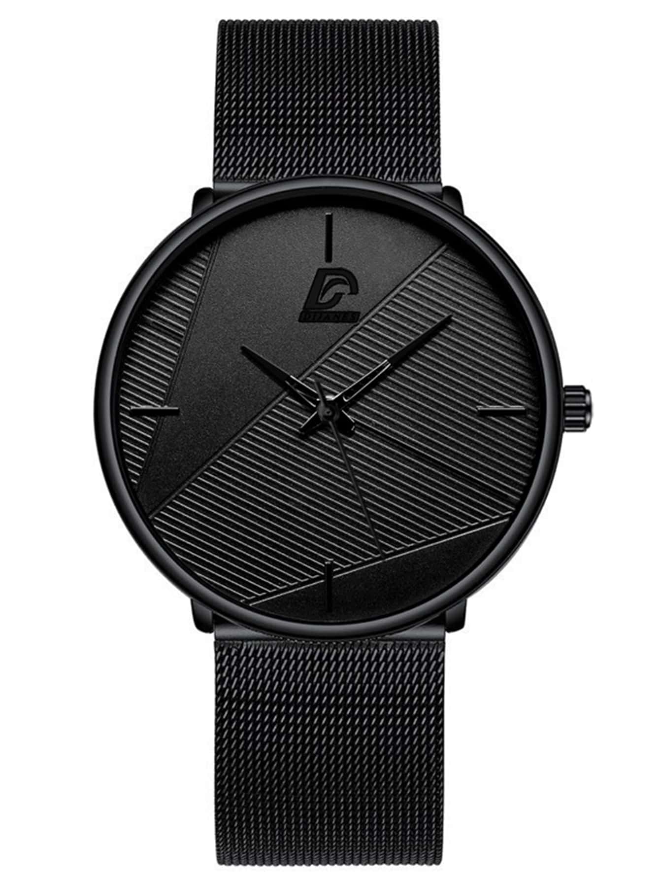 Shein - Men Mesh Strap Quartz Watch