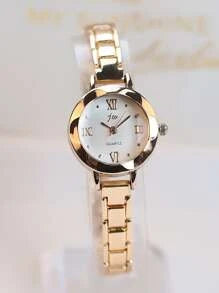 Shein - Round Pointer Quartz Watch