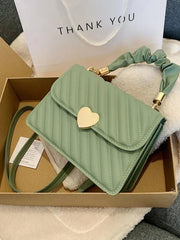 Shein - Square Bag. Push-Button Heart Embellishment