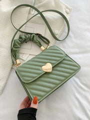 Shein - Square Bag. Push-Button Heart Embellishment