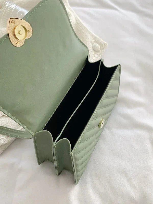 Shein - Square Bag. Push-Button Heart Embellishment