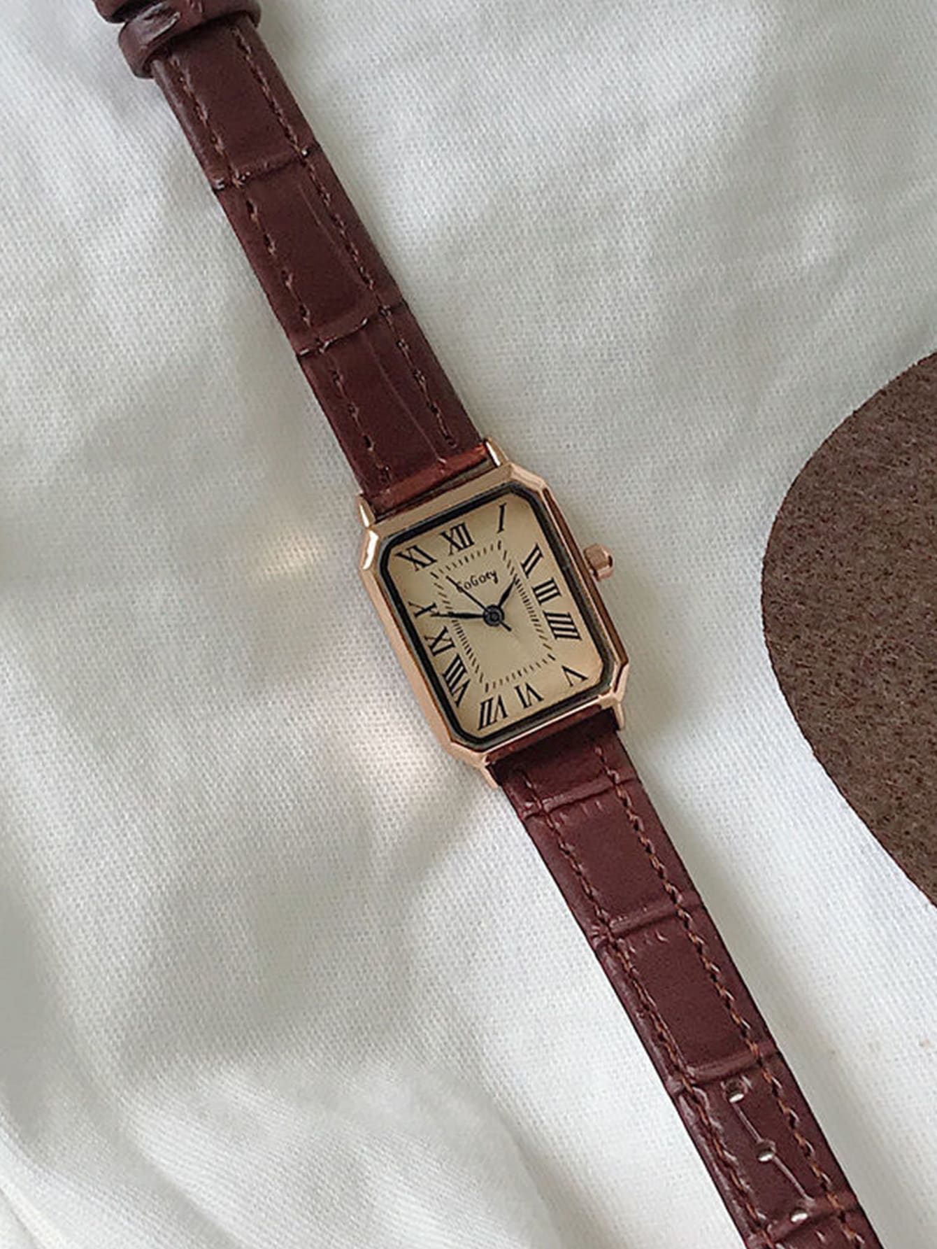 Shein - Vintage Rectangle Pointer Quartz Watch