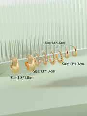 Shein - 4pairs Rhinestone Decor Hoop Earrings