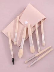 Shein - 8Pcs Makeup Brush Set With Storage Bag