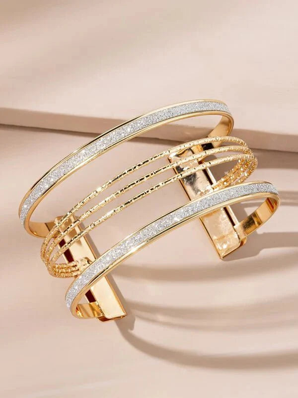 Shein - Glitter Detail Cuff Bangle