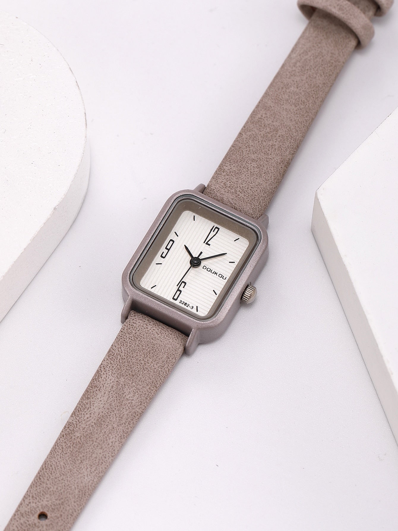 Shein - Water Resistant Square Pointer Quartz Watch