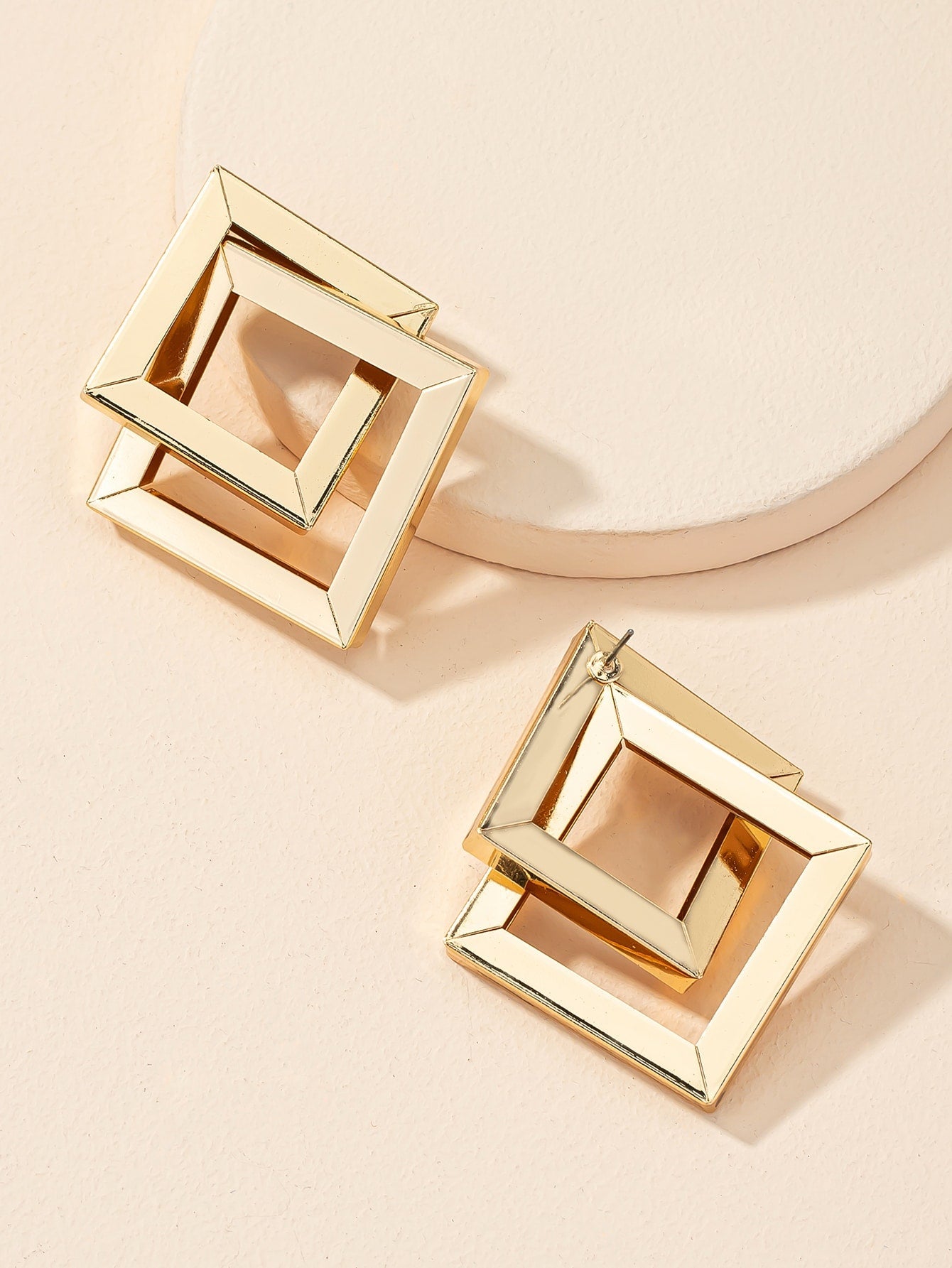 Shein - Geometric Design Stud Earrings