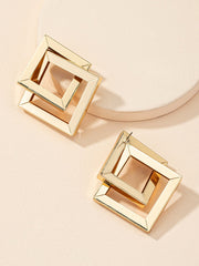 Shein - Geometric Design Stud Earrings